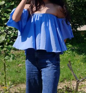 PRICE DROPPED ❤️Women Blue Off Shoulder Top