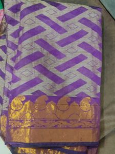 Elegant Purple &amp; Gold Saree