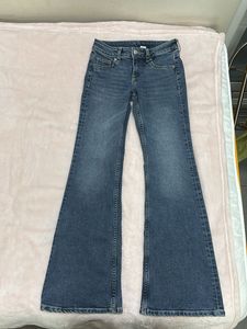 Flared Blue Denim Jeans