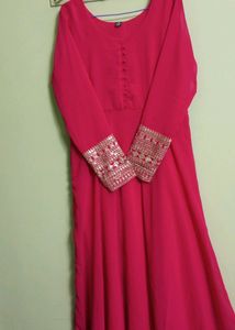 New/Unused Embroidered Straight Gown With Dupatta
