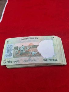 five rs 50 pcs Authentic 5 Rupee Indian Banknote