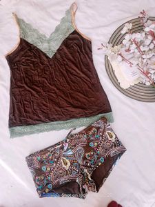 Cute Brown Sleepwear Set