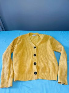 Mustard Yellow Button-Up Cardigan