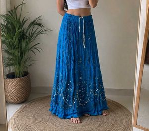 Bohemian Blue Sequin Skirt
