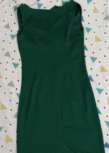 Elegant Green Cowl Neck Dress
