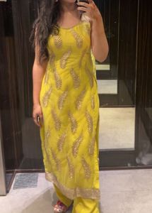 Bright Yellow Embroidered Kurta Set