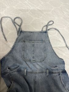 Light Wash Baggy Denim Overalls/dungarees