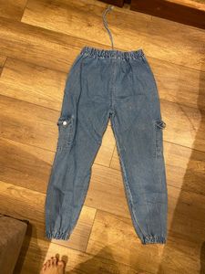 Denim Cargo Joggers