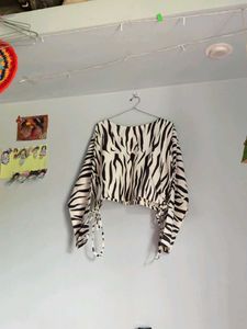 Zebra Print Cropped Top