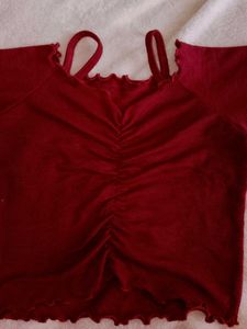 full sleeve maroon elegant top