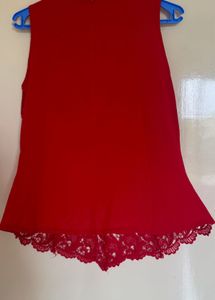 Elegant Red Lace Top