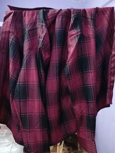 Men's Plaid Long-Sleeve Shirt stitched