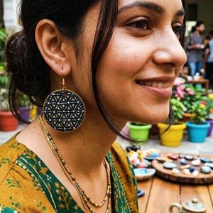 Boho Mandala Dot Earrings