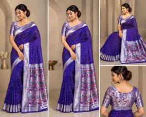 NewTrending muniya Paithani Saree