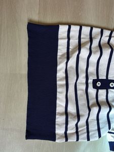 Striped Polo Neck Top
