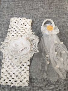 White Lace Headband & Hair Tie Set