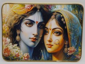 Gold Trim Radha Krishna frame 2pc