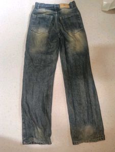 Vintage Wash Straight Leg Jeans