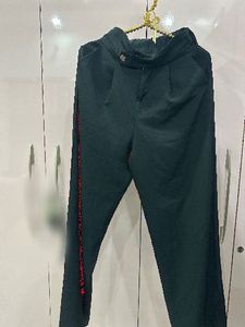 Stylish Black Pants with Red Trim
