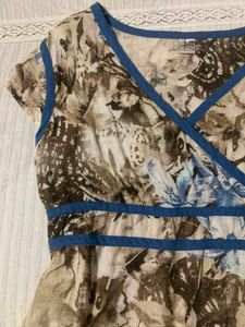 Floral Print Wrap Top