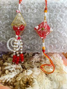 Handmade resin couple rakhi