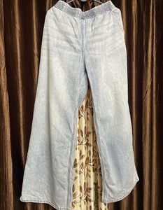 H&M Wide Leg Blue Denim Jeans - [Size:36]