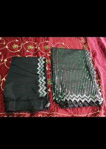 Sparkling Black Sequined Saree