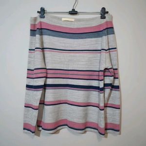 Striped Off-Shoulder Knit Top