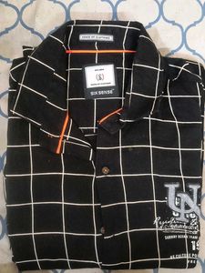 Men's Black Grid Print Shirt
