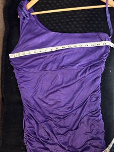 Striking Purple One-Shoulder Ruched Dress