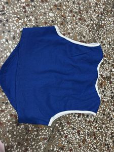 Blue Tank Top with White Trim