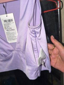 Forever 21 Lavender V-Neck Crop Top