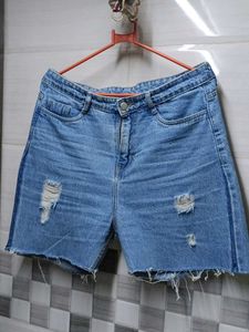 Distressed Denim Shorts