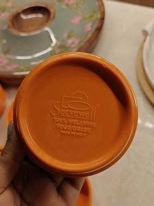 Set of 6 Serve Well Orange Bowls