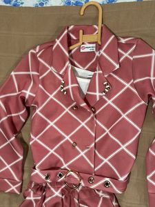 Peppermint Chic Pink &amp; White 3 piece Suit For Girl