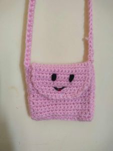 Cute Crocheted Pink Mini Bag