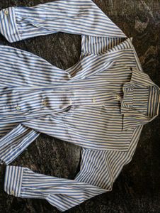 Blue Striped Oversized Shirt