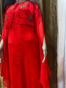 Ethnic Red Gown For Wedding Function