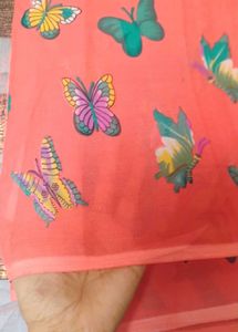 Beautiful Butterfly Print Saree