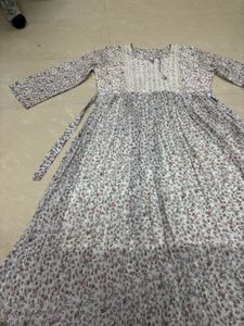 Boho-Chic White &amp; Purple Floral Tiered Long Maxi D