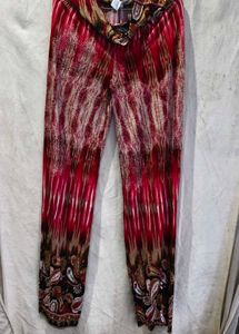 3329. Vibrant Paisley Print Palazzo Pants