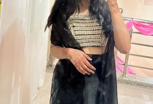 Elegant Black Embroidered Kurta Set