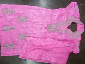Beautiful Pink Kurta Set with Embellishments (no d