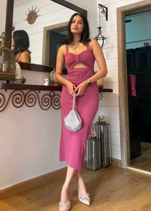 Purple Cutout Midi Dress