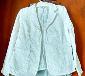 Chic White Eyelet Blazer