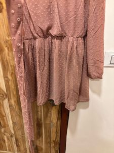 Chic Rose Textured Wrap Dress