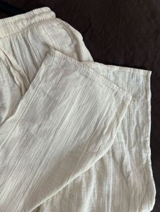 Women's Cream Linen Palazzos