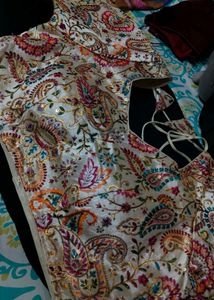 multicolour silk blouse