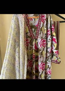 Floral Print  Kurta Set mul cotton