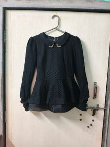 Stylish Black Peplum Top